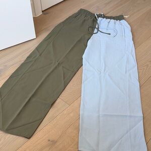 Men's Two-Tone Olive and Light Gray Drawstring Pants